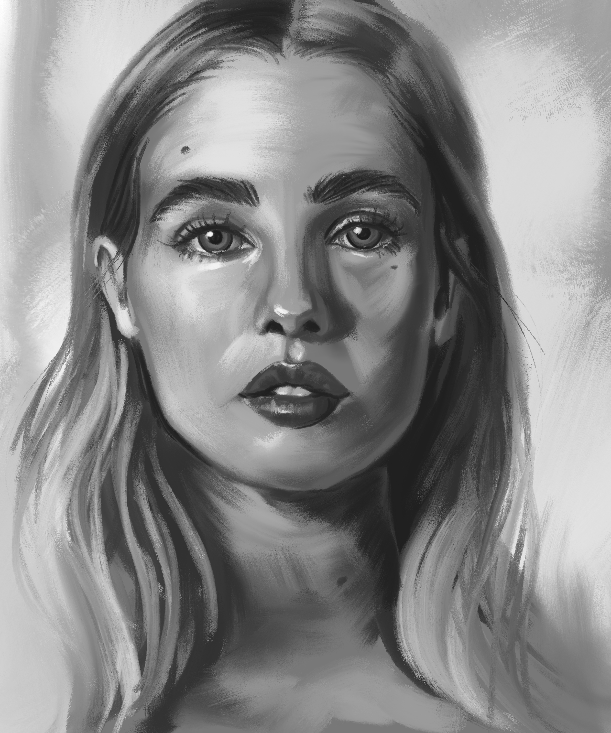 Painterly portrait from the demo - student project
