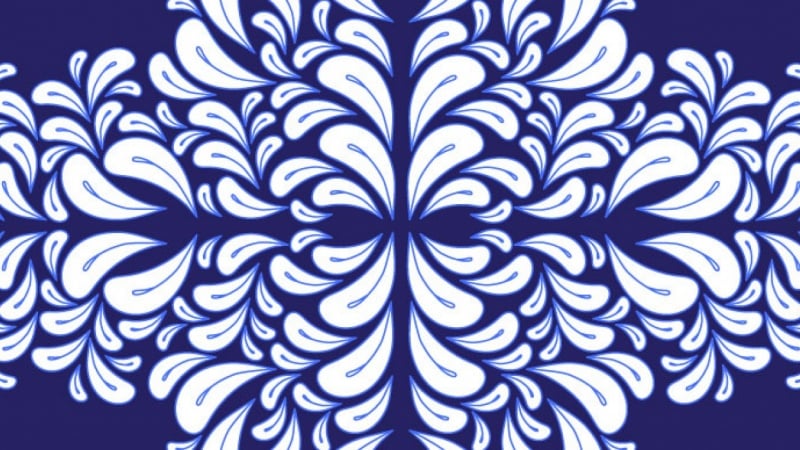 Blue Damask