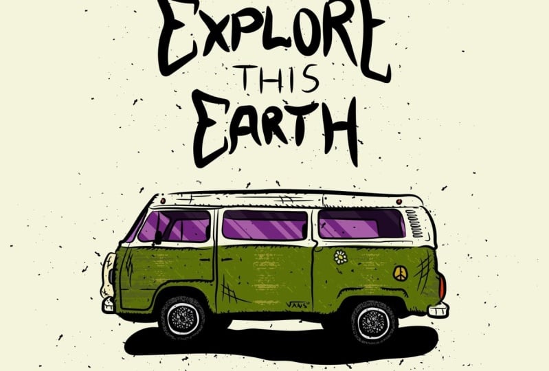 Illustrating a Volkswagen Van with Hand Lettering