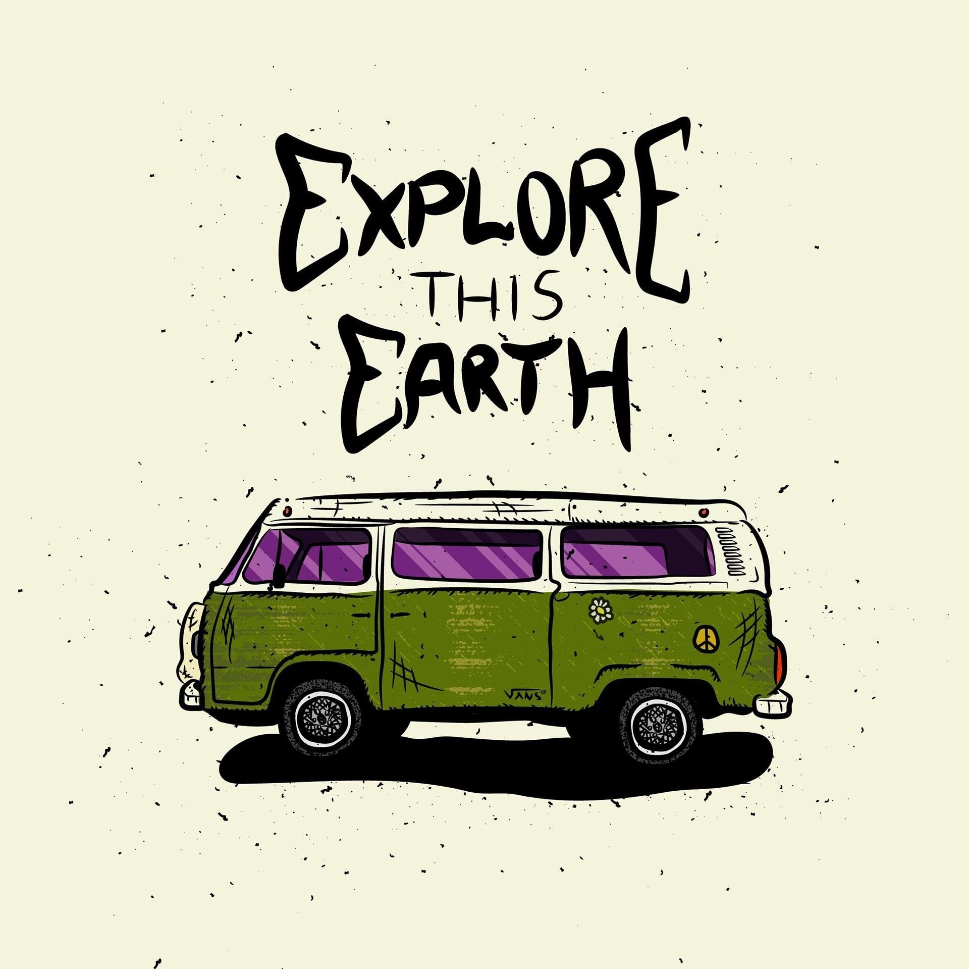 Illustrating a Volkswagen Van with Hand Lettering - student project