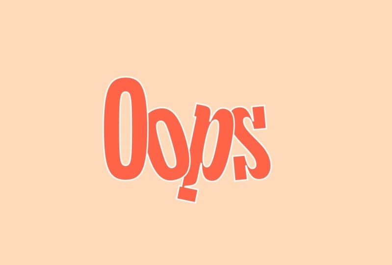 Oops Typography Animation