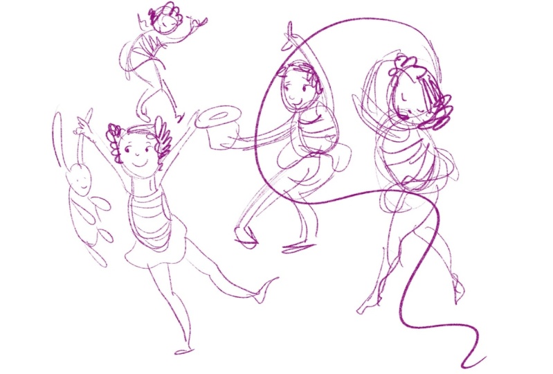 Four circus girls