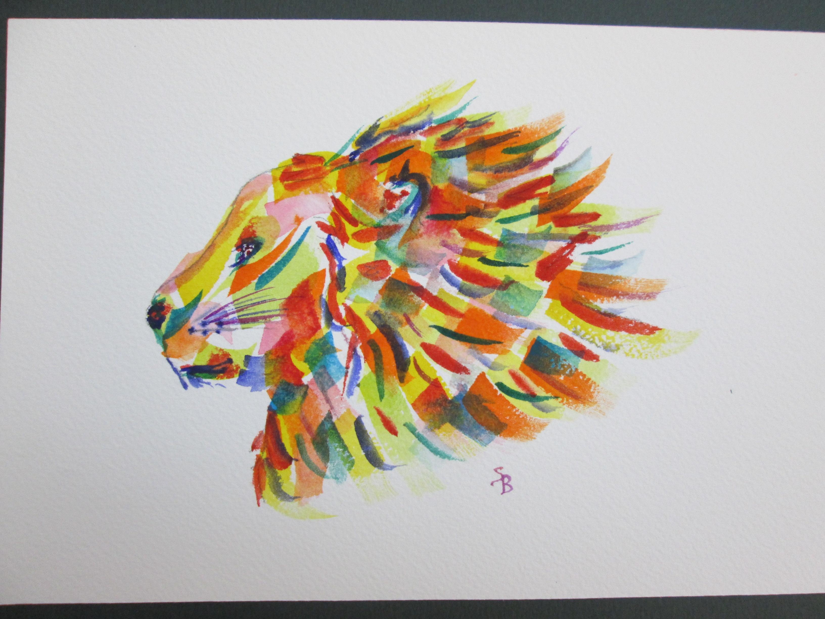 Vivid Lion Portrait - student project
