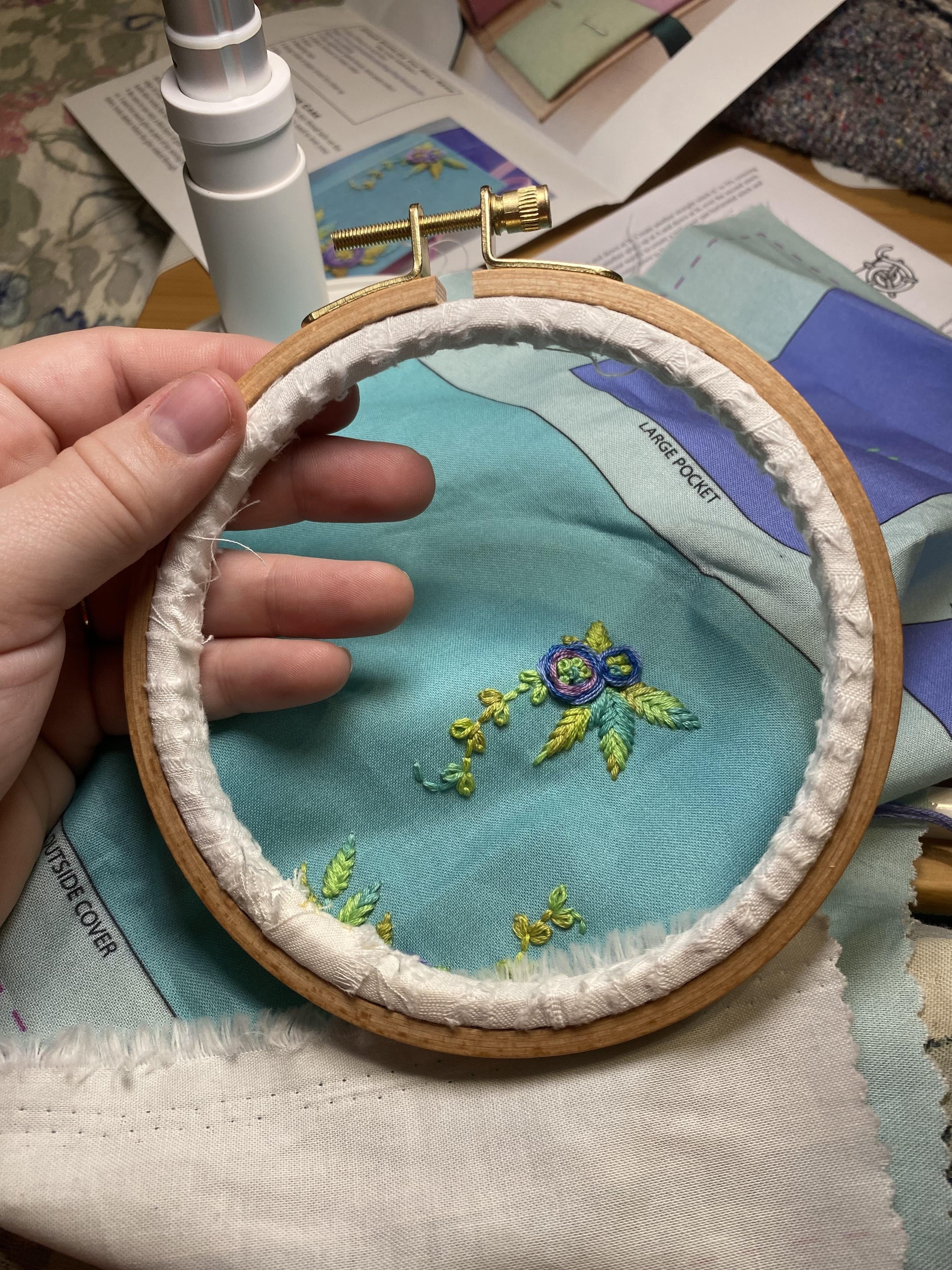 Embroidery hoop binding - student project