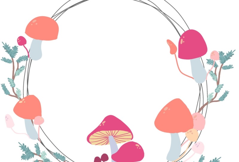 Mushroom Wreath-Autumn