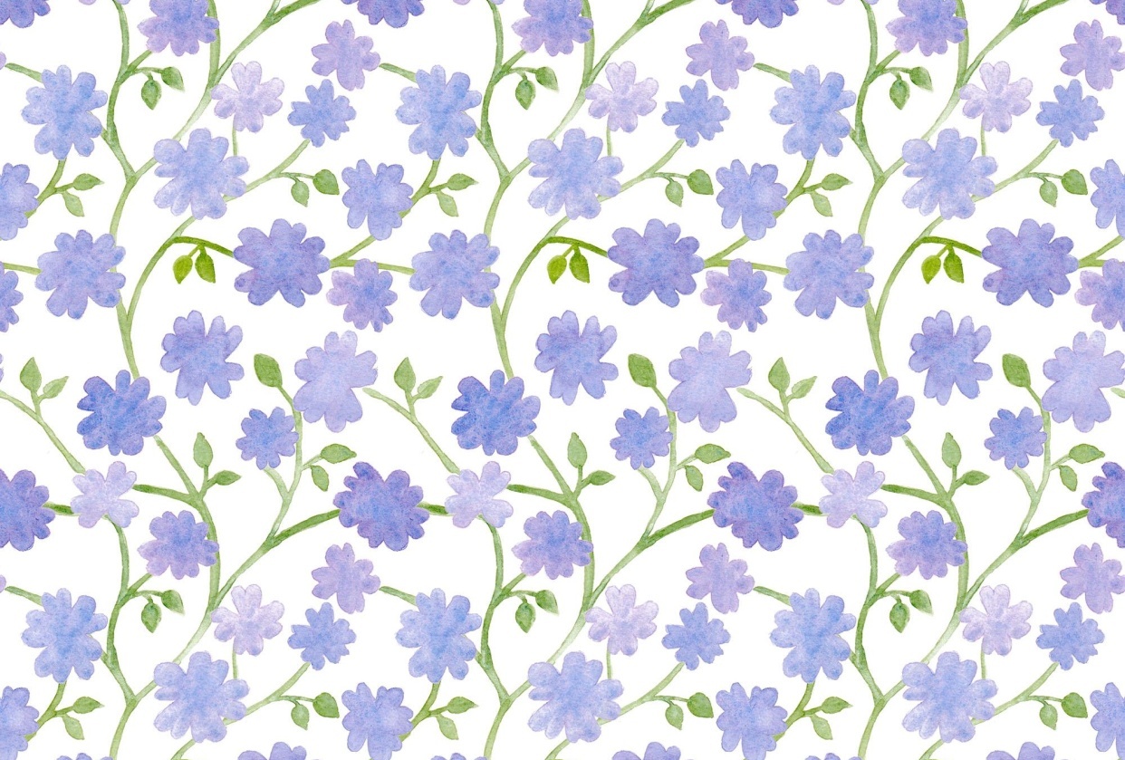 Hand painted flowers pattern - student project
