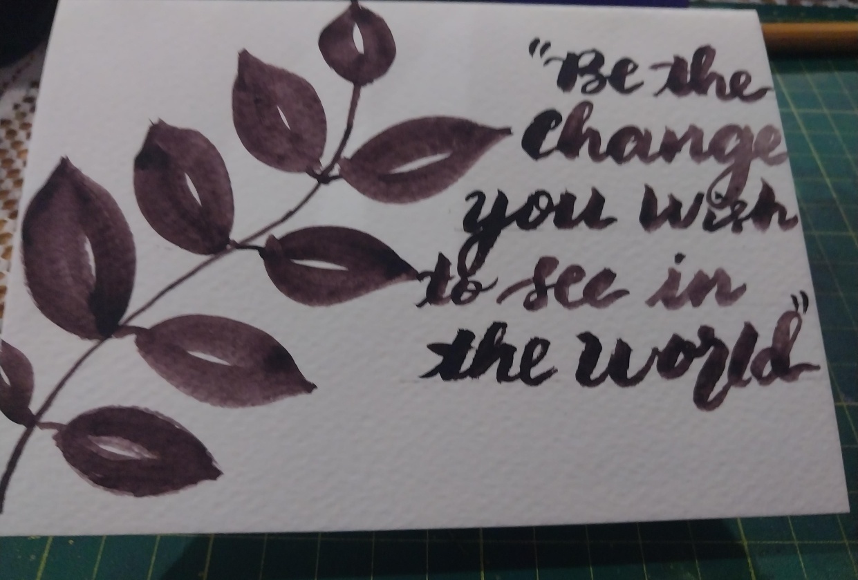 Watercolor calligraphy - student project