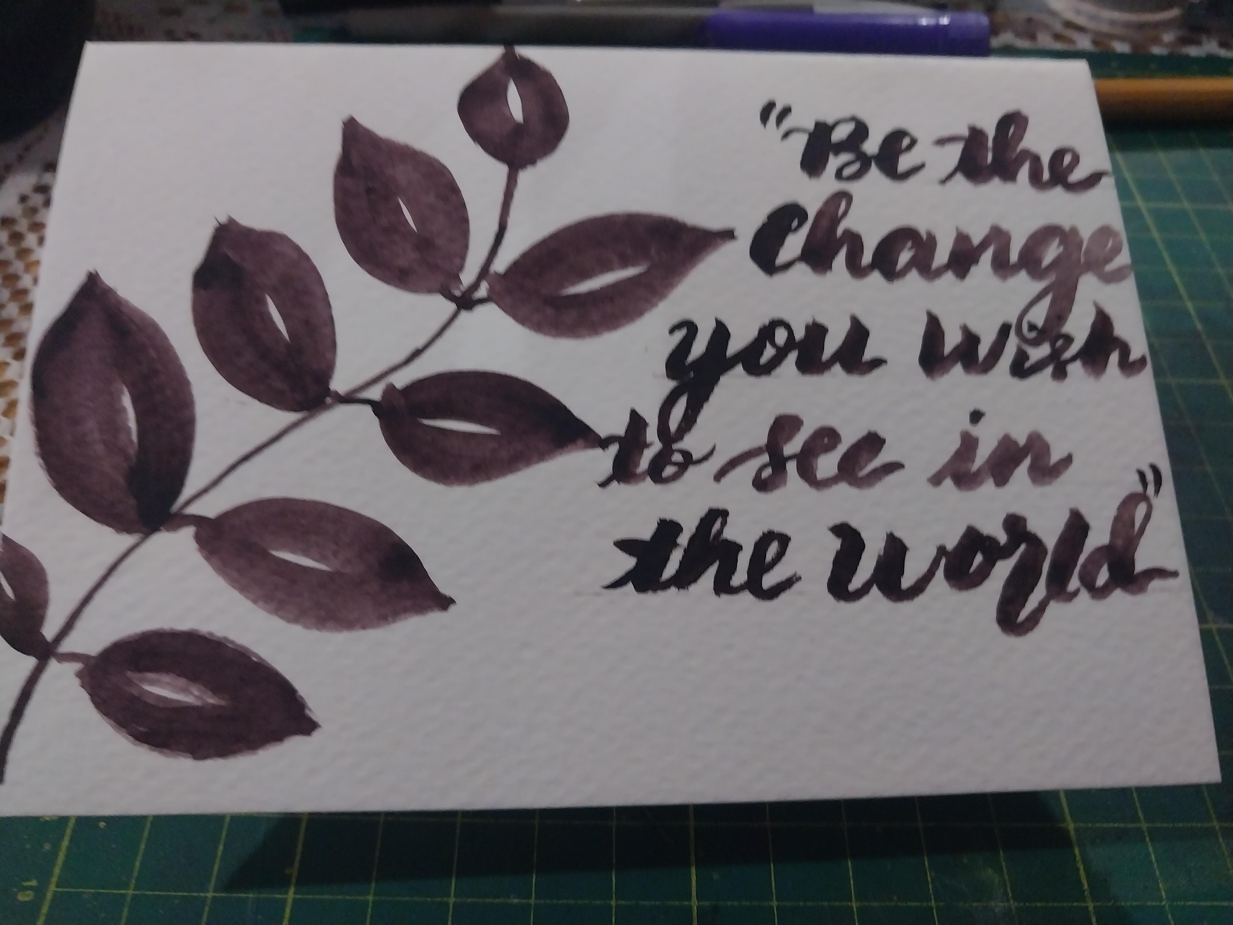 Watercolor calligraphy - student project