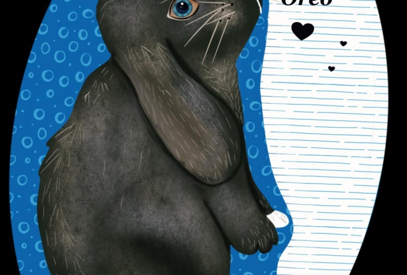Robin and Oreo my pet bunnie sticker