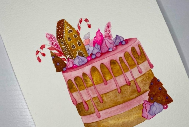 Christmas gingerbread cake