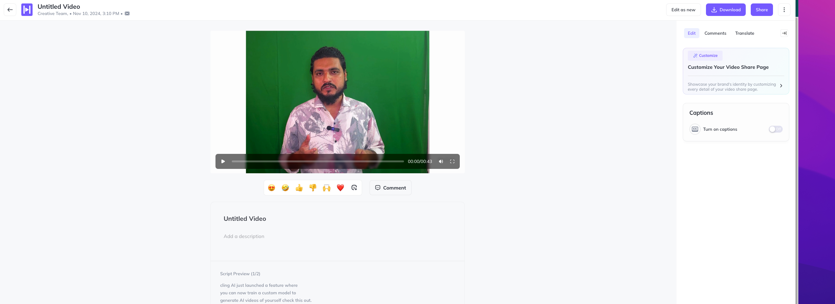 My Ai Avatar Reels Talking on Kling - student project