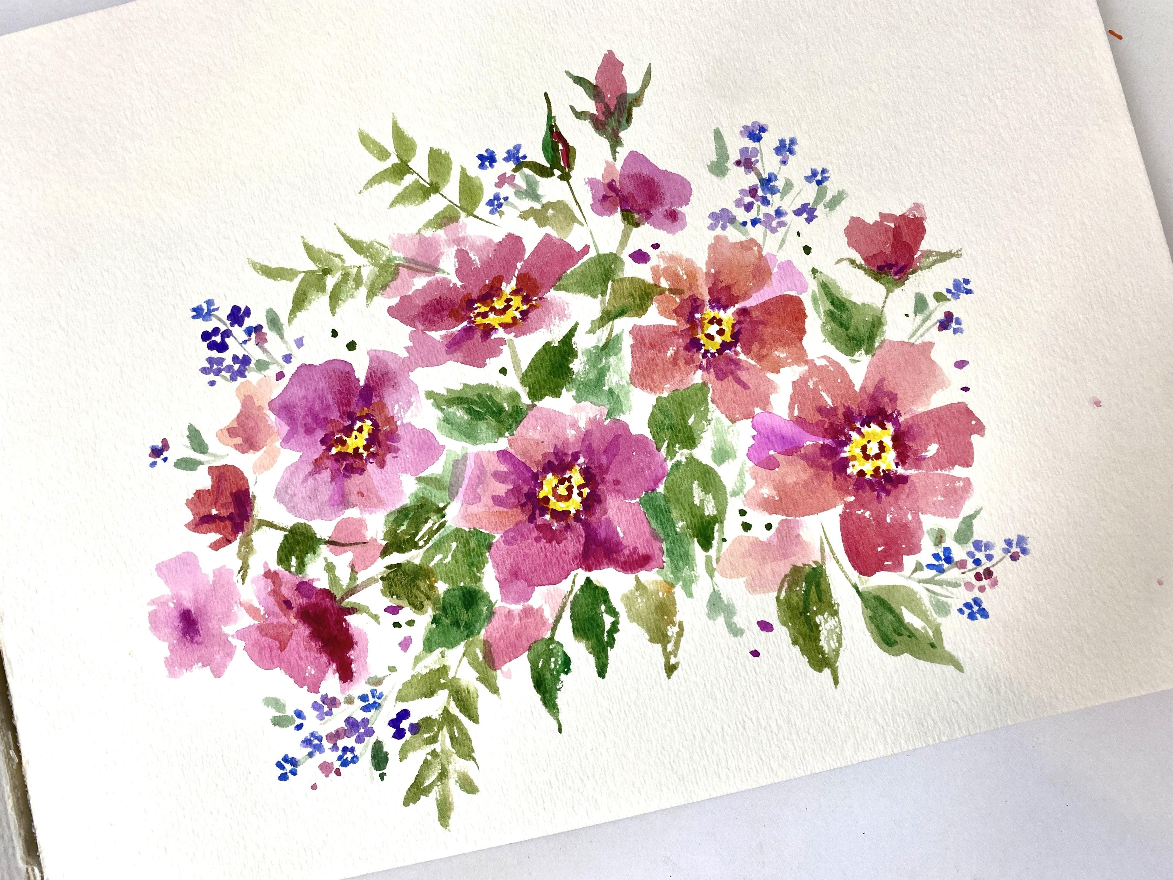 Watercolor Flowers - student project