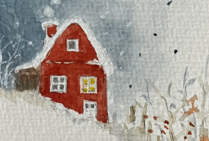 Silent snowy day… and a greeting card for dog lovers