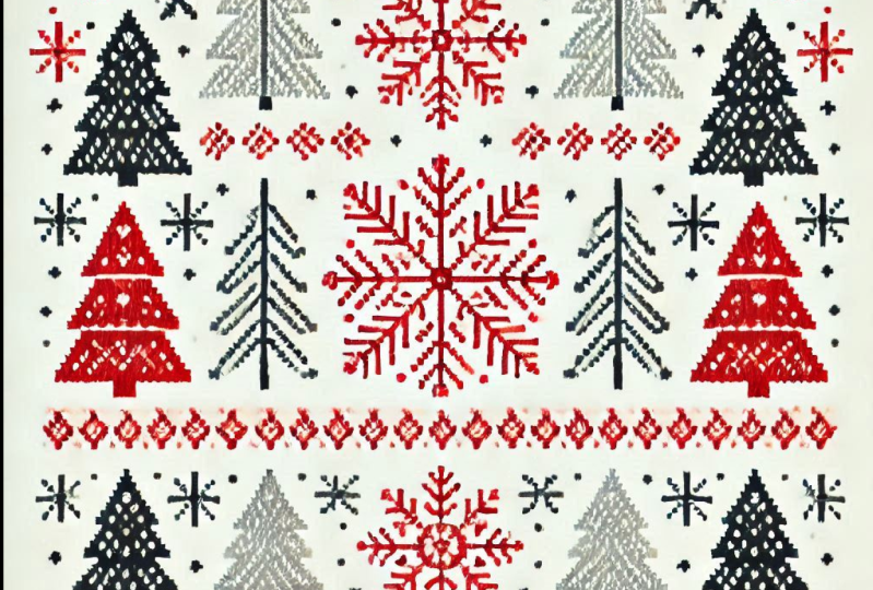 Scandinavian Christmas Forest Embroidery