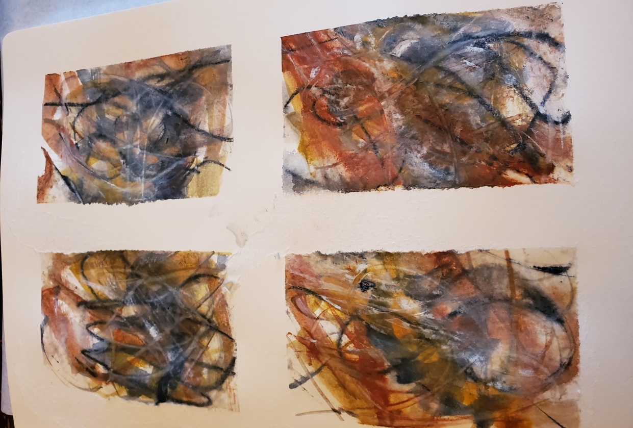 Mixed media abstract painting - student project
