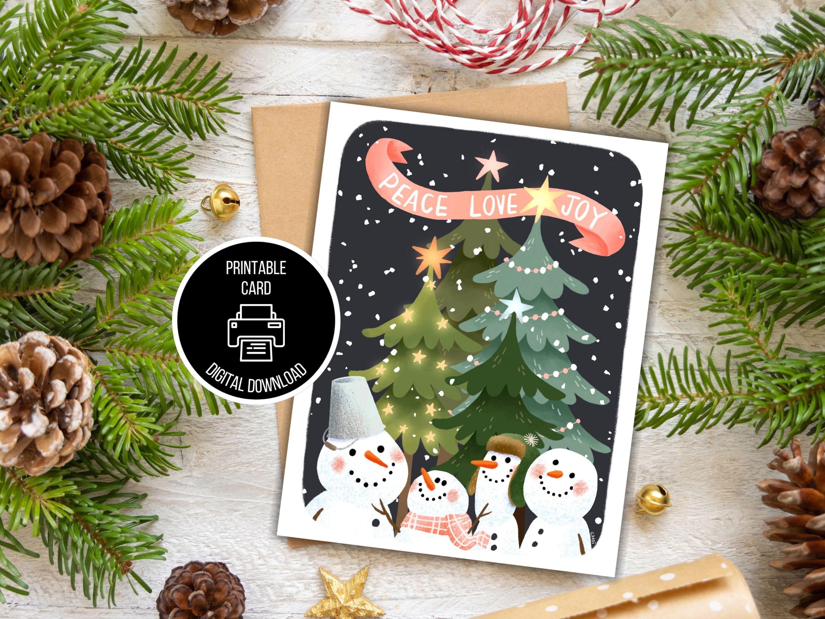 Peace Love Joy Christmas Card - student project