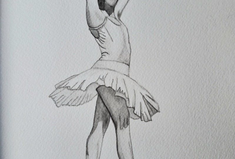 Ballerina in water soluble graphite