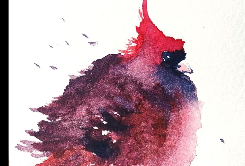Simple Watercolor Cardinal