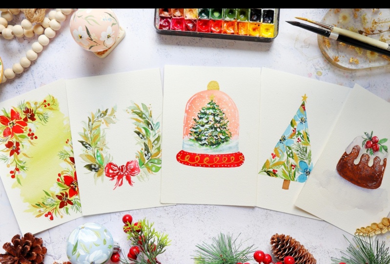 Holiday Watercolor Cards