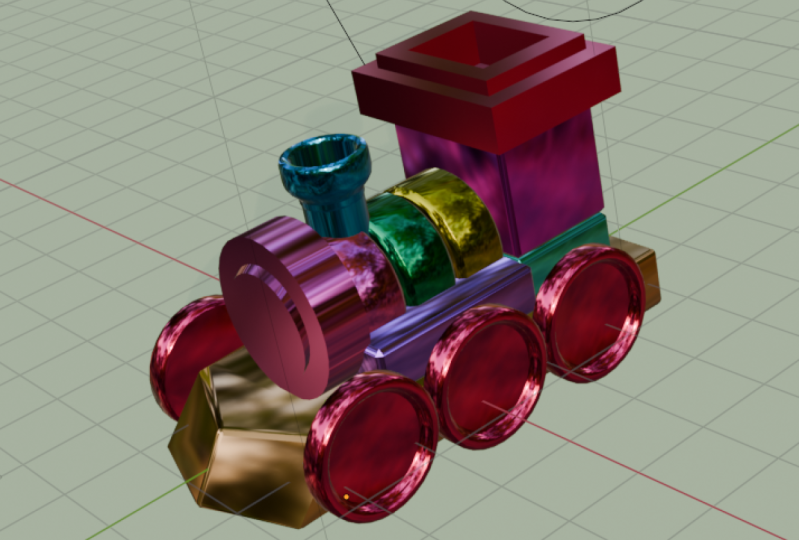 1st Blender toy train !