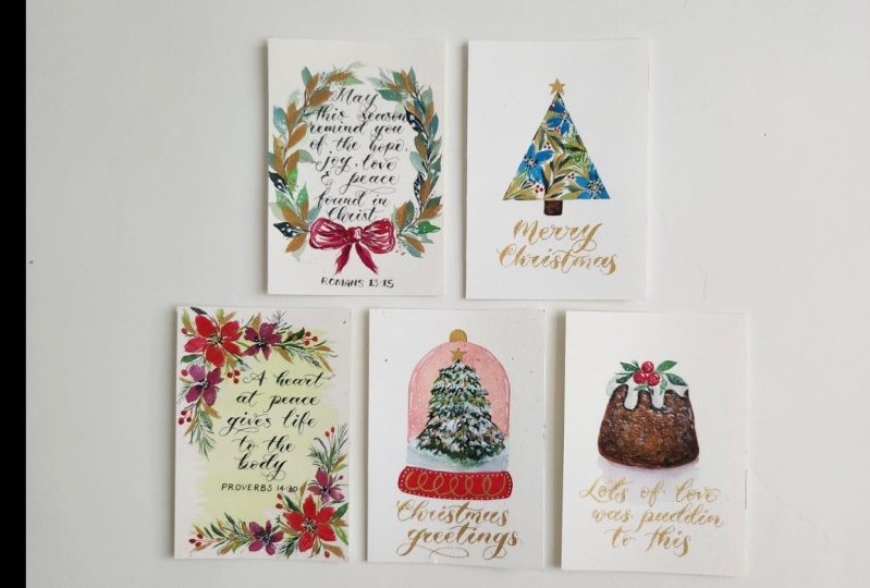 Christmas Themed Watercolour Cards