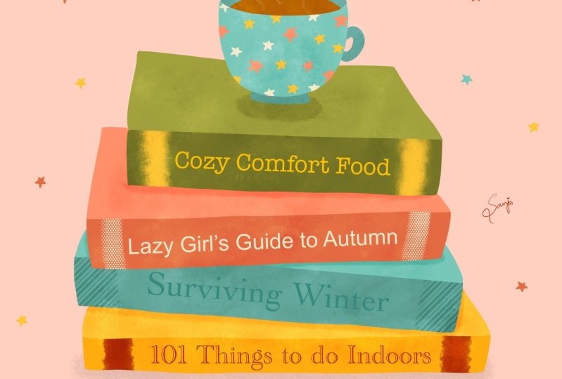 Cute Stack of Books Illustration!