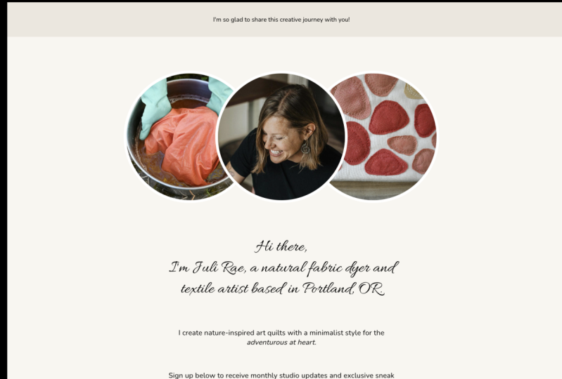 Juli Rae Art Landing page