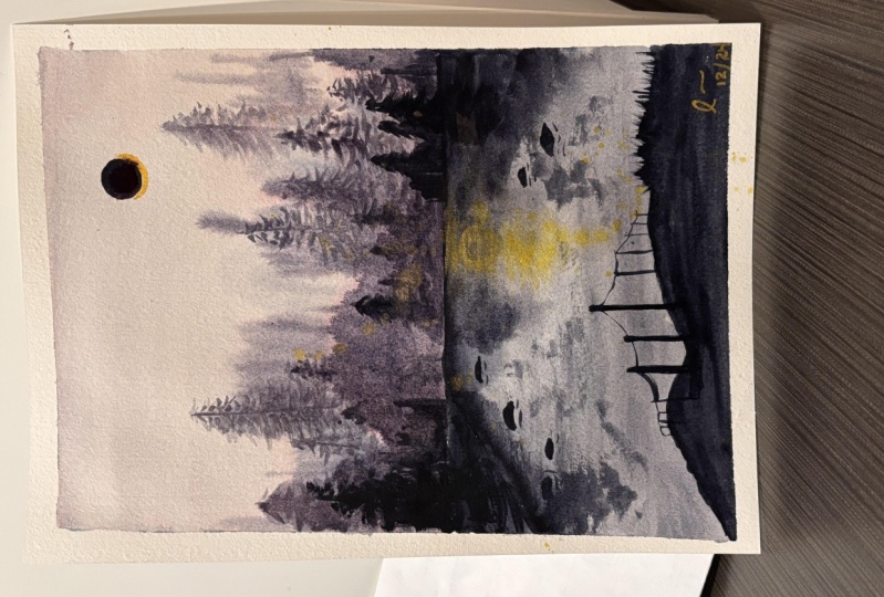 Winter lake landscape