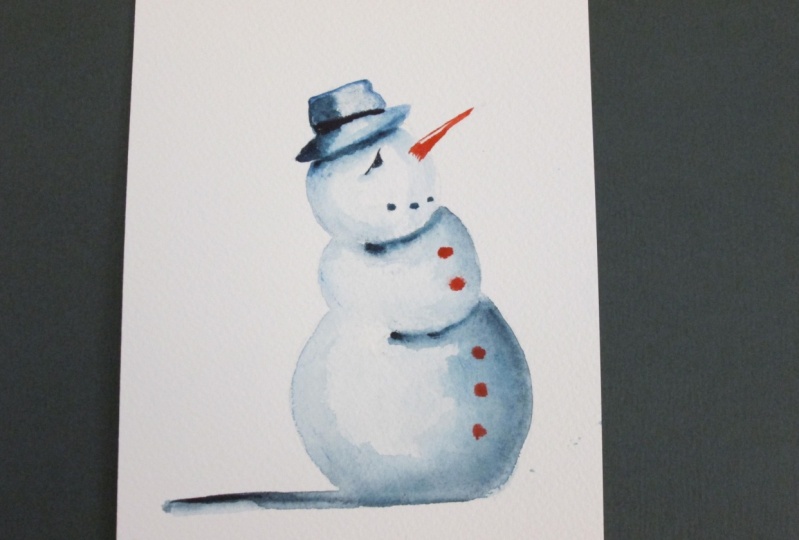 Watercolor Snowman