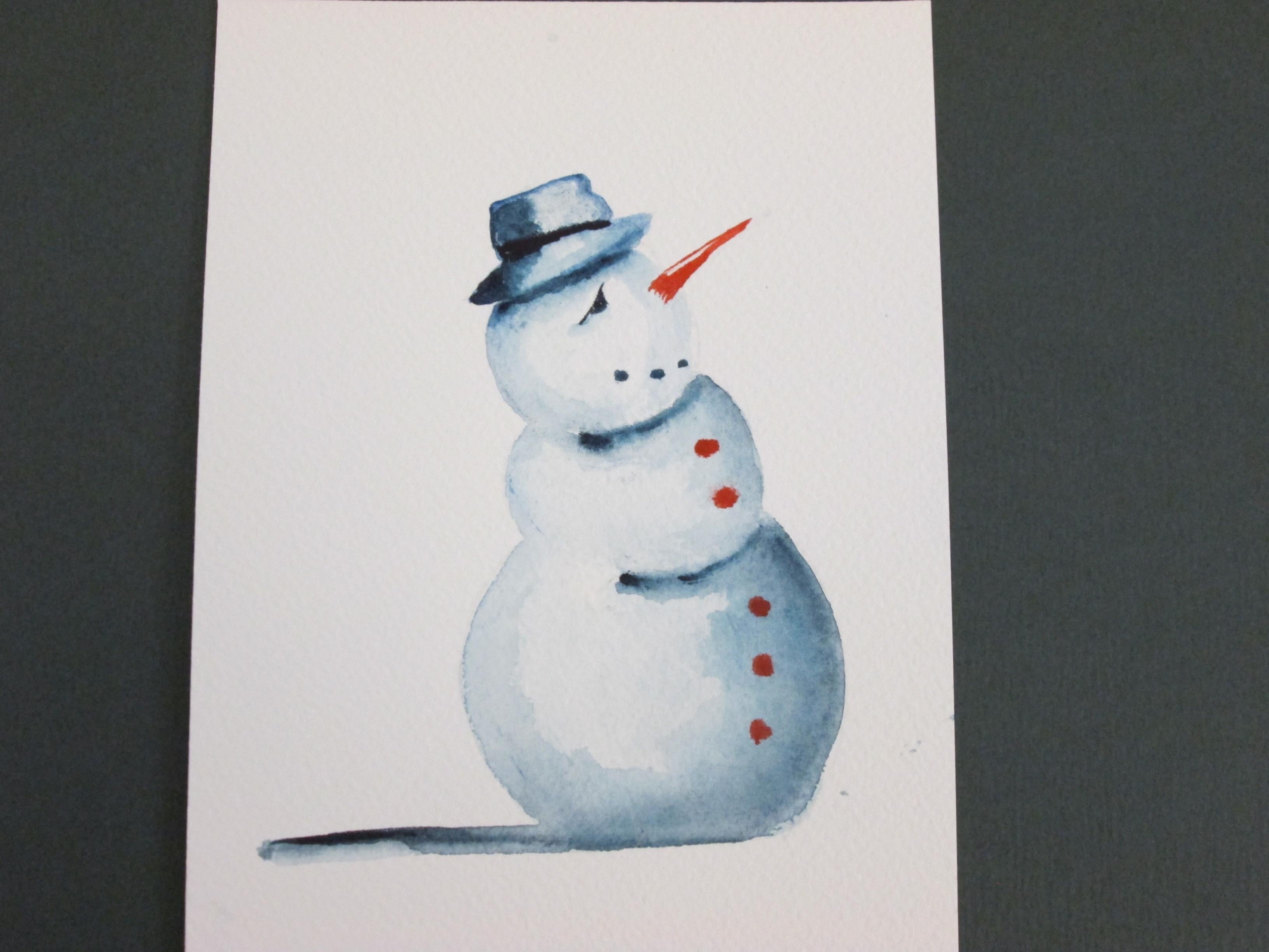Watercolor Snowman - student project