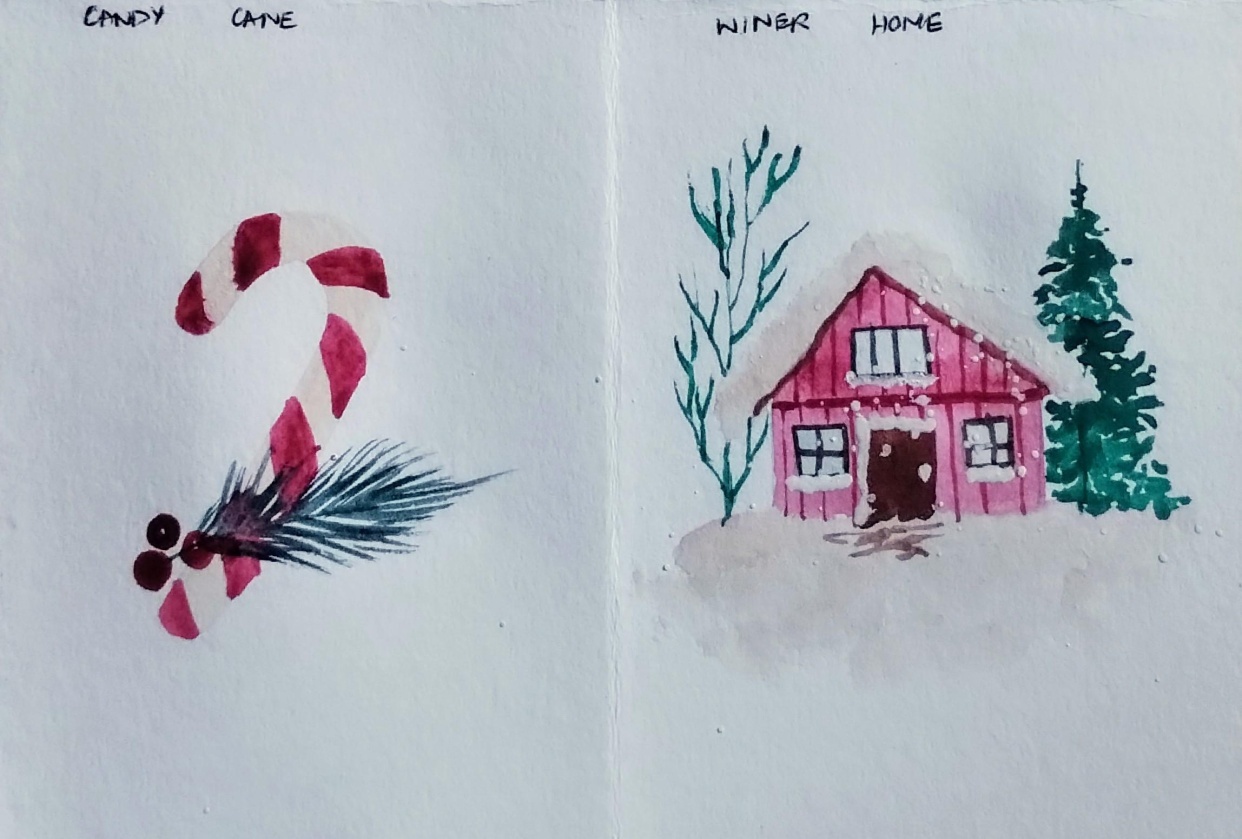 Watercolor gift tags with Jenny - student project