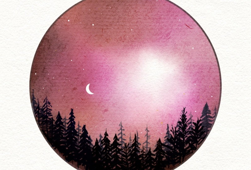 Red misty sky