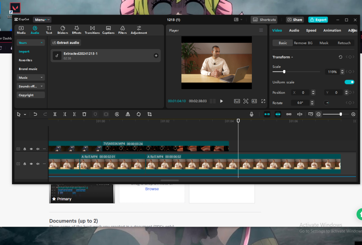 Capcut video project - student project