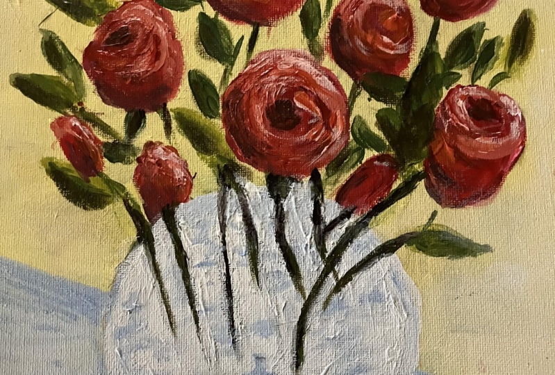 Roses In A Vase
