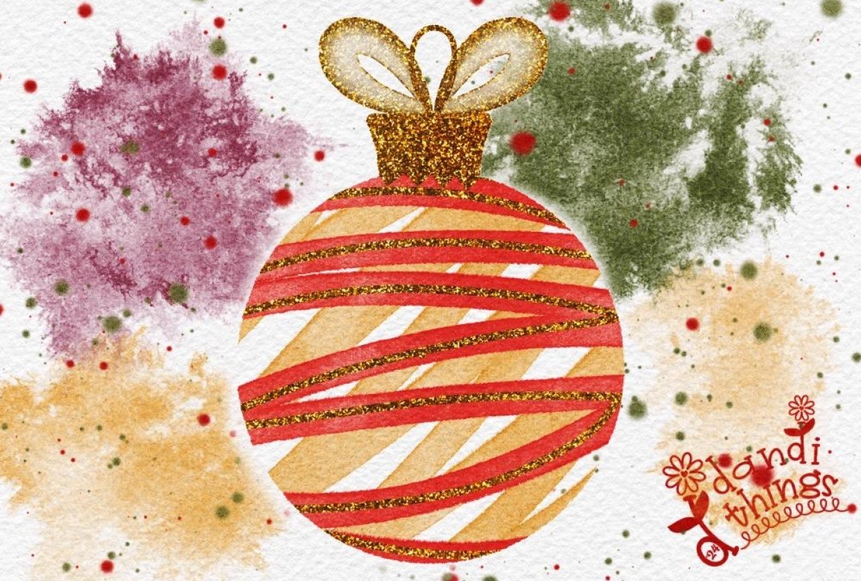 Watercolor Christmas Greetings - student project