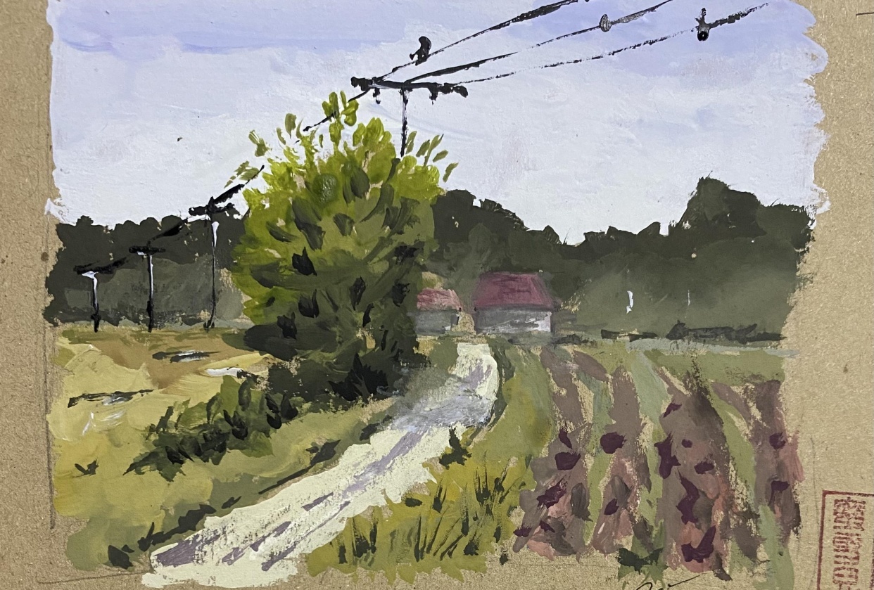 Landscape Gouache - student project