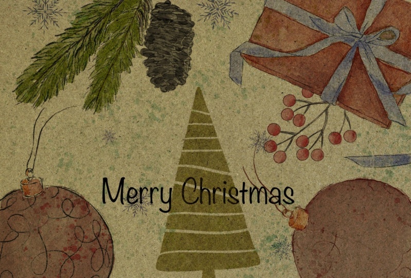 Vintage Christmas card I procreate with Inga Yoon