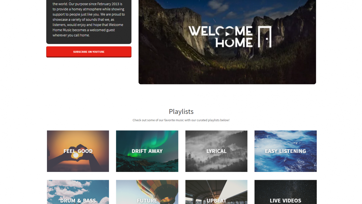 Welcomehomemusic.net - student project