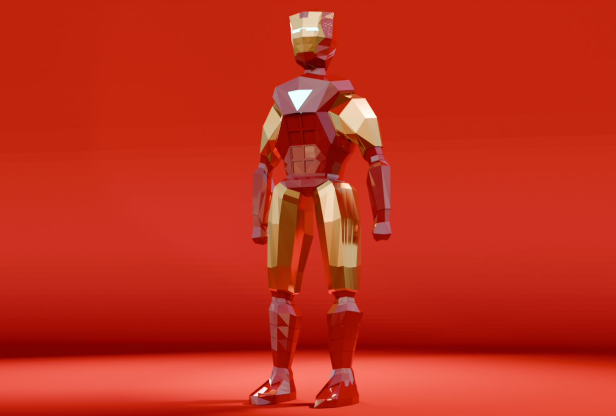 Low Poly Iron Man - student project