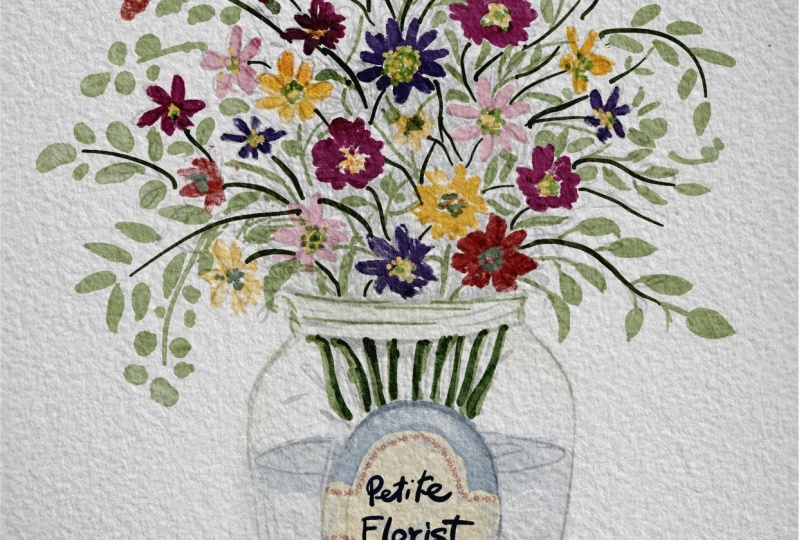 Watercolor Floral Postcard in Procreate