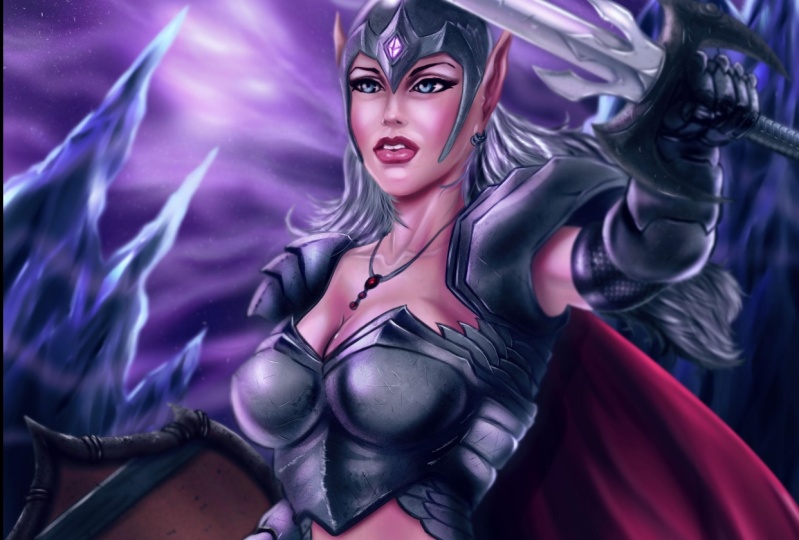 Semi-Realitically Painted Elven Warrior