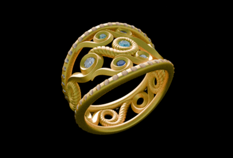 Dazzling curves ring