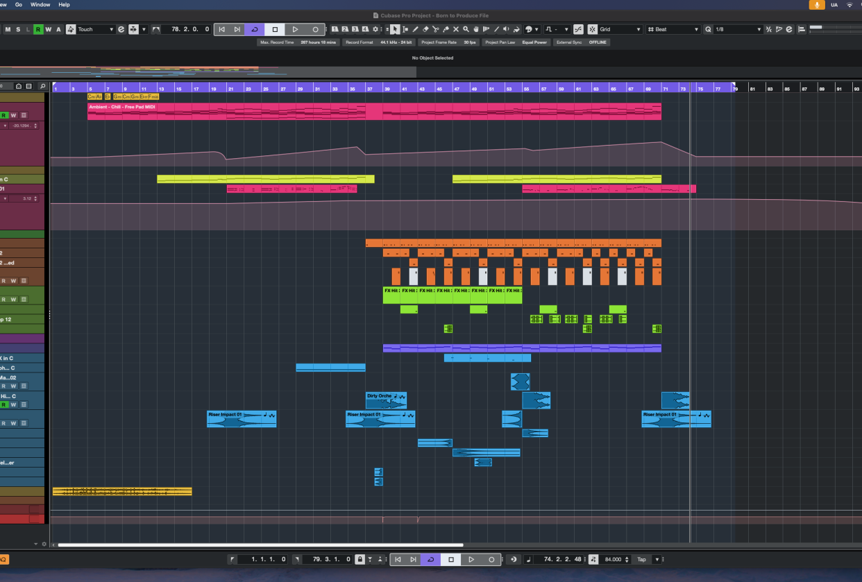 Born to Produce Cubase Ambient Song - student project