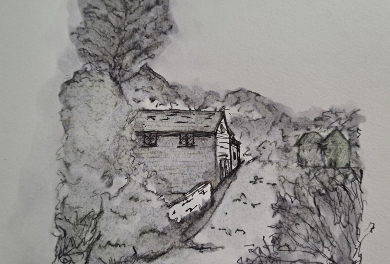 Ink with water