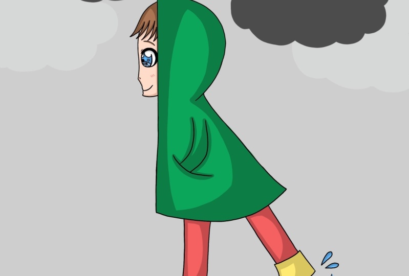 Boy in raincoat