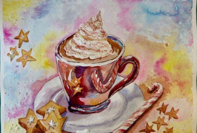Hot cocoa and cookies