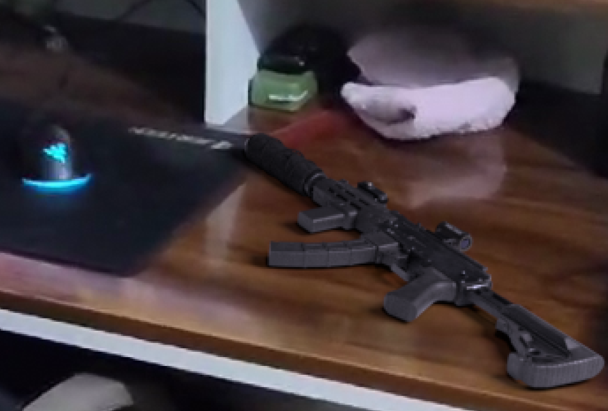 Gun on my desk - student project