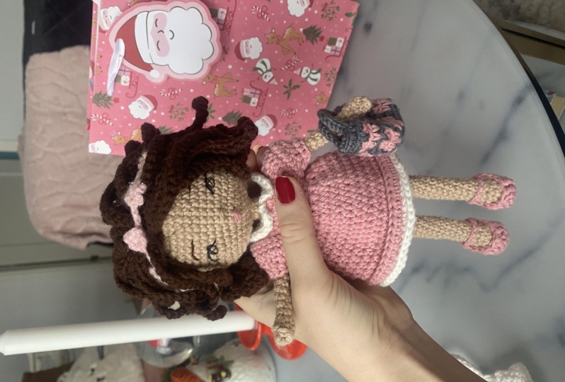 Doll with pink dress