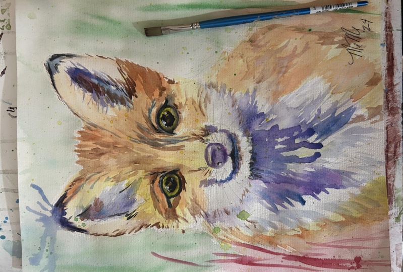 Baby Fox Watercolor