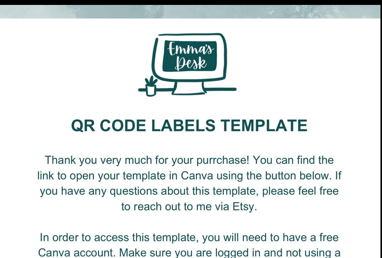 Digital Template Access Page - student project
